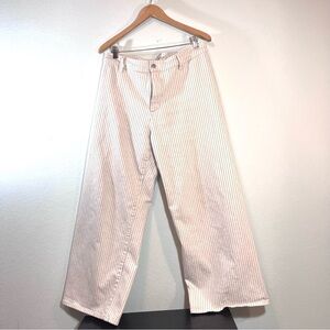 Universal Thread Sailor Wide Leg Striped Jeans Ivory & Blue Size 12R Women’s